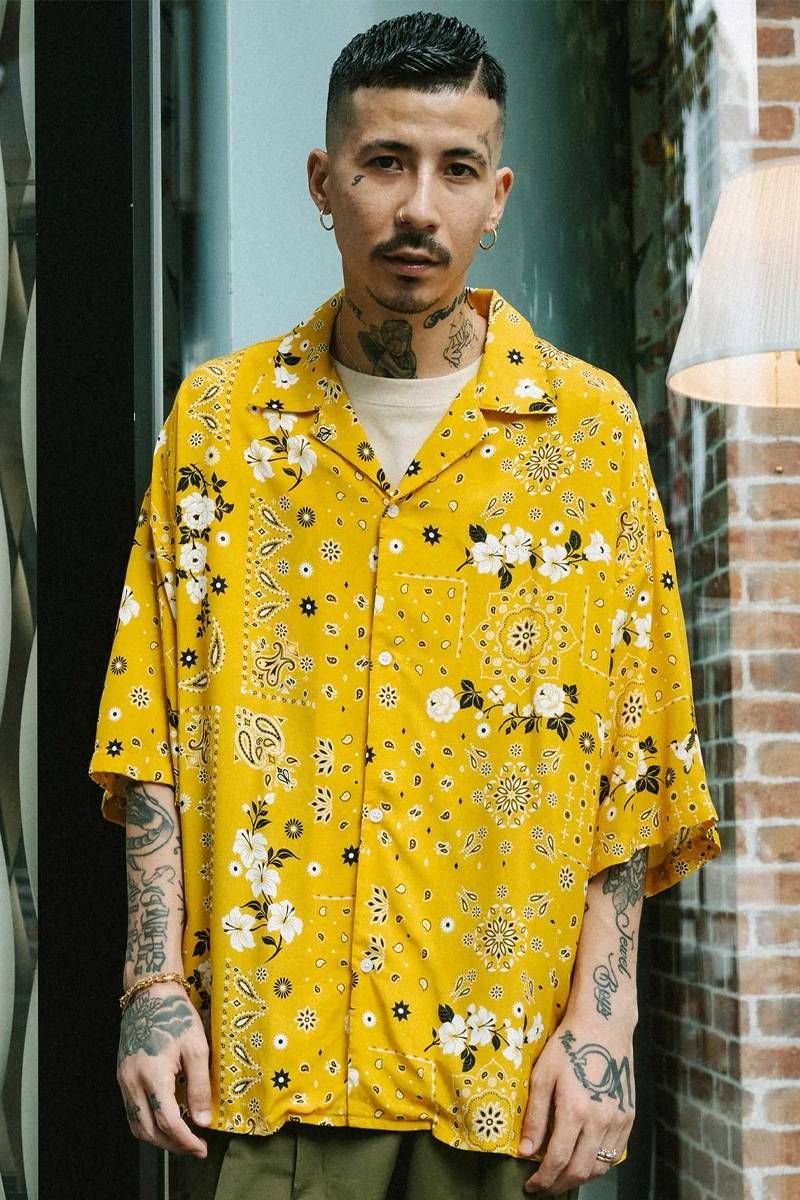 Subcietyʥ֥ƥ FLOWER PAISLEY SHIRT YELLOW