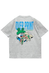 over print (オーバープリント) EAT A PIZZA Tee ash gray
