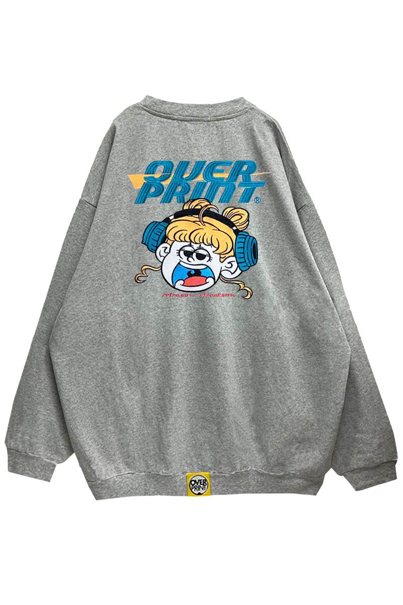 over print (オーバープリント) EMB EMB HERO Heavy LS Tee ash gray