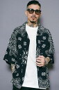 Subciety(サブサエティ) RAYON GARA SHIRT BLACK