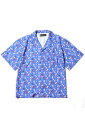 SABBAT13(サバトサーティーン)SPOOKY GIRL ALOHA SHIRTS (BLUE)