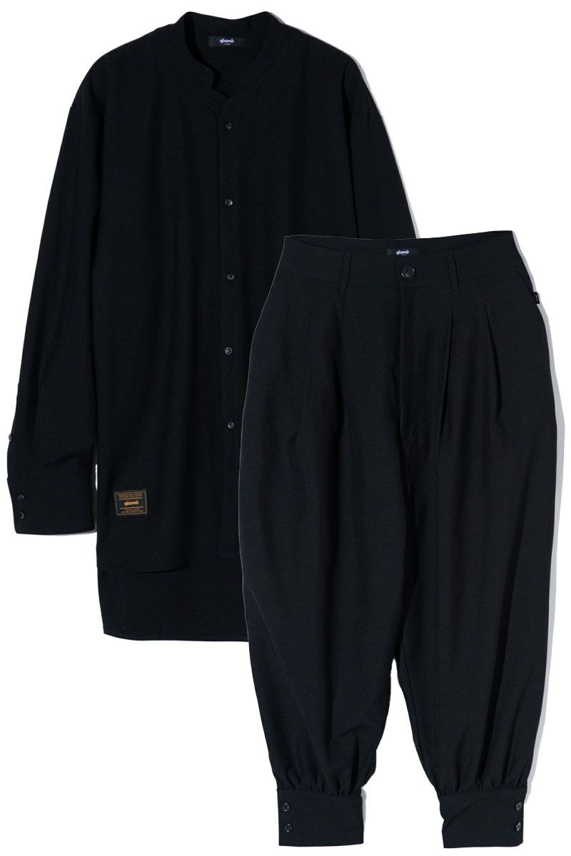 glamb(グラム) GB0424/ST03 : Deformed Shirts Set Up / デフォームシャツセットアップ - Black