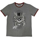 GUNS N' ROSES Unisex Ringer Tシャツ: Faded Skull
