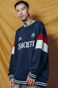 Subciety (サブサエティ) COLOR BLOCK SWEAT NAVY