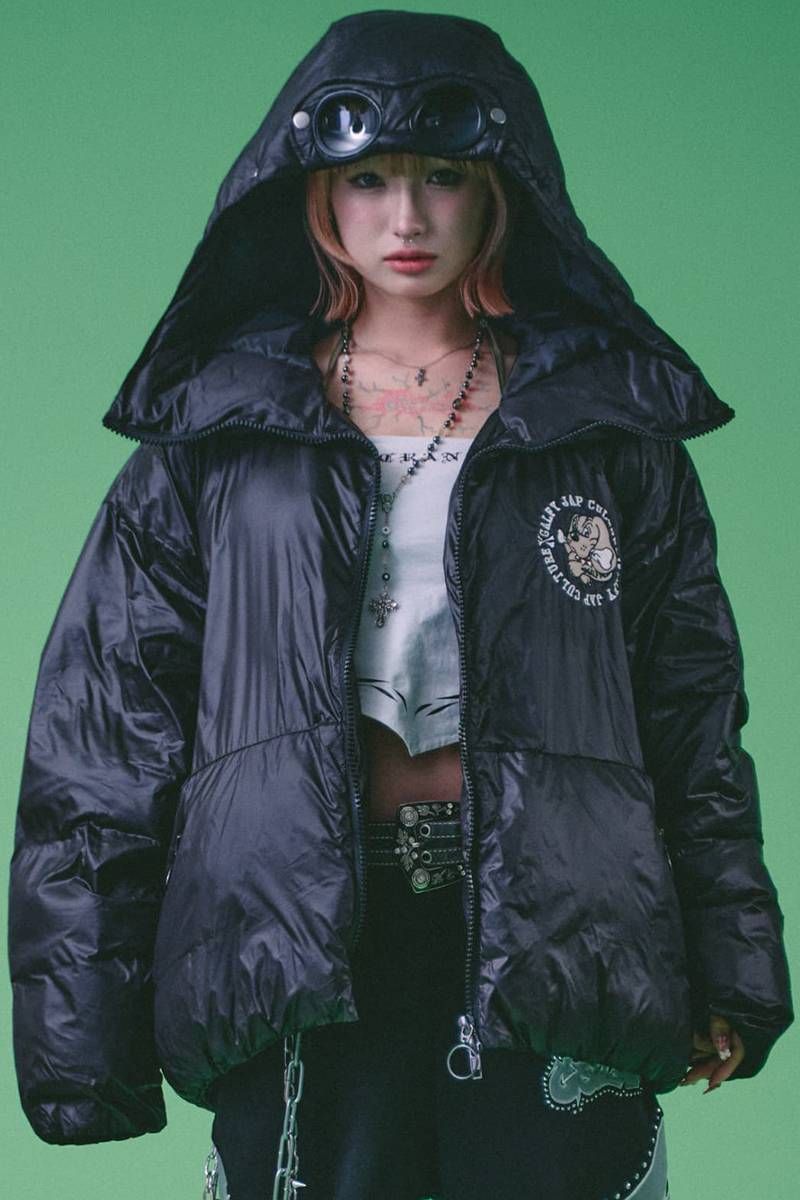 GALFY(ガルフィー) 探検メガネパフパフジャケット - BLACK