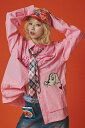 GALFY (ガルフィー) きゅんきゅんLOVEシャツ - Pink Stripe
