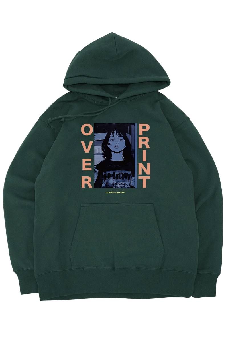 over print (オーバープリント) Vol.01 Hoodie - Dark Green