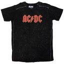 AC/DC バンドTシャツ ユニセックス: Logo (Black) (Wash Collection) - BLACK