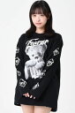 TRAVAS TOKYO (トラバス トーキョー) クマプリントロンT - Black×White