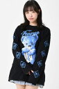 TRAVAS TOKYO (トラバス トーキョー) クマプリントロンT - Black×Blue
