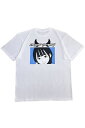 over print (オーバープリント) headband Tee - White