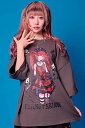 寝田ルネ×PSYCHO NATION (サイコネーション) パンク TEE - Gray