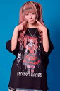 寝田ルネ×PSYCHO NATION (サイコネーション) パンク TEE - Black