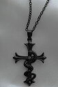 gibous(ギボス) snake cross necklace black