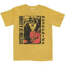 SYSTEM OF A DOWN バンドTシャツ ユニセックス: Reflections (Wash Collection) - MUSTARD YELLOW