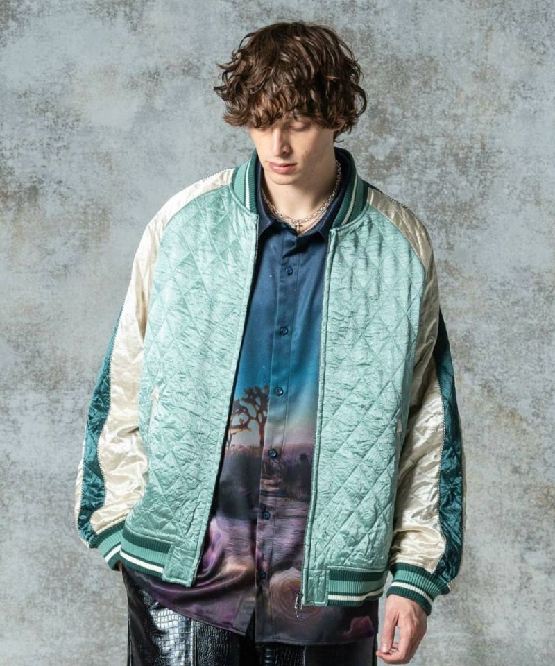 glamb(グラム)GB0325/JKT07 : Quilting Ska Jumper / キルティングスカジャンパー - Mint