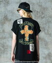 glamb(グラム)GB0325/CS02 : GUNS N’ ROSES Cross T-Shirt - Black