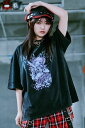 kuua×TRAVAS TOKYO(トラバス・トーキョー) イラスト半袖Tシャツ? - Black