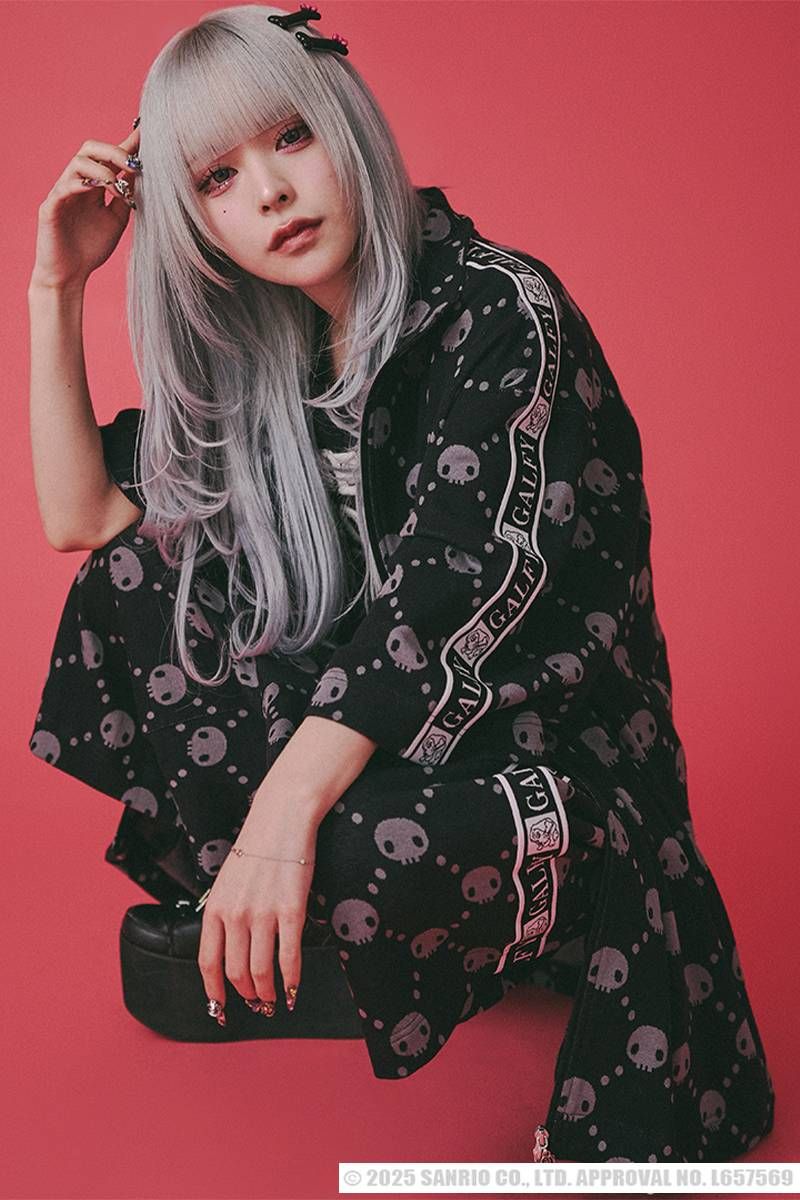 クロミ×GALFY(ガルフィー) ドクロだらけ夏セットアップ - Black