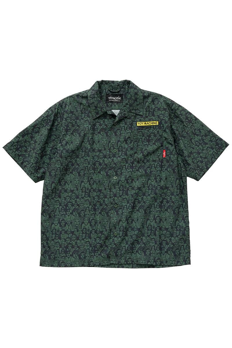 TOY MACHINE (トイ・マシーン) FACE IN THE CROWD DRY SS SHIRTS - Green