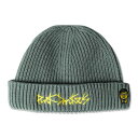 PUNK DRUNKERS (パンクドランカーズ) ペンで描いた様なロゴのニットCAP - S.GREEN