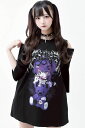てぃら×TRAVAS TOKYO(トラバス・トーキョー) ZIPTシャツ (devil) - Black