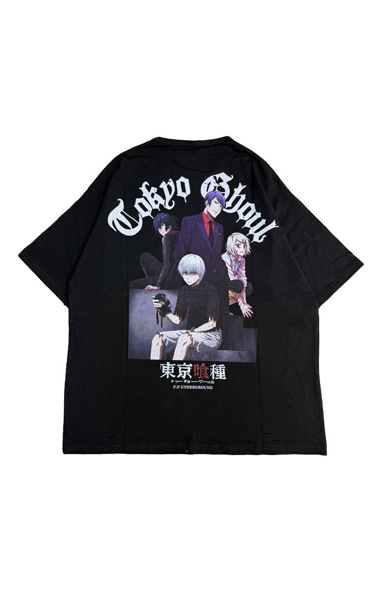 東京喰種×P.N UNDERGROUND ダメージTee - Black