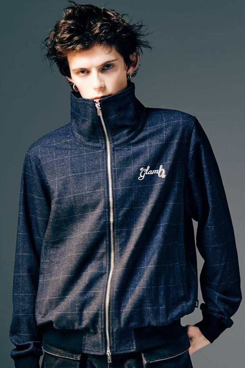 glamb(グラム)High Neck Track Jacket / ハイネックトラックジャケット - Navy