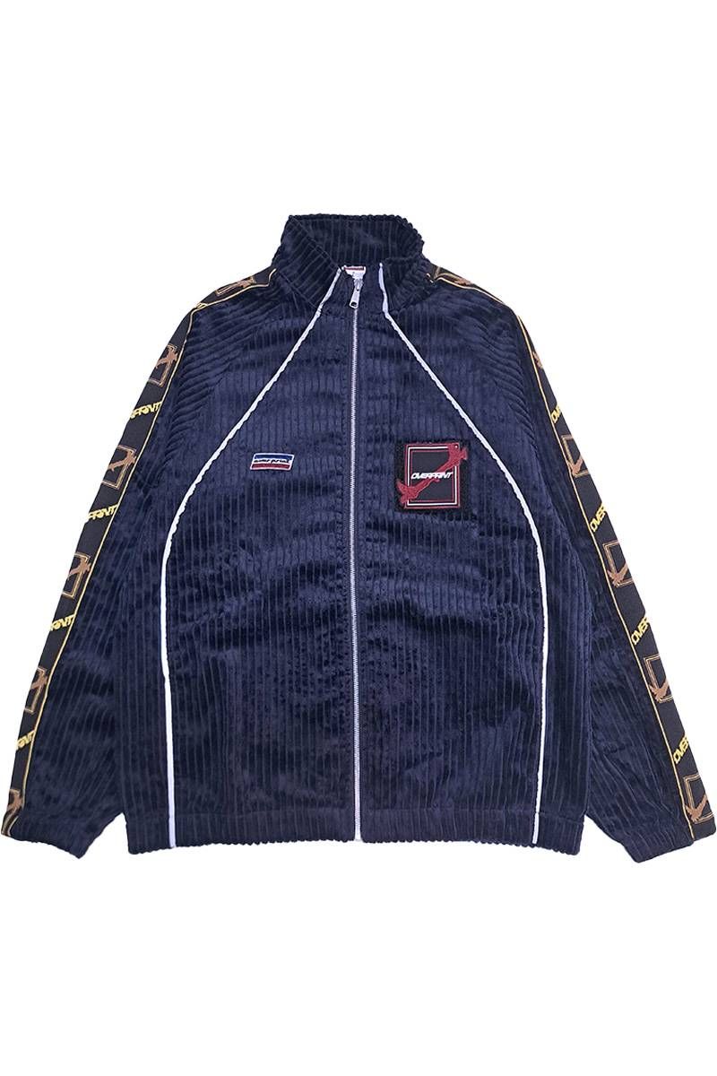 over print (�����С��ץ���) Corduroy jersey jacket - Navy