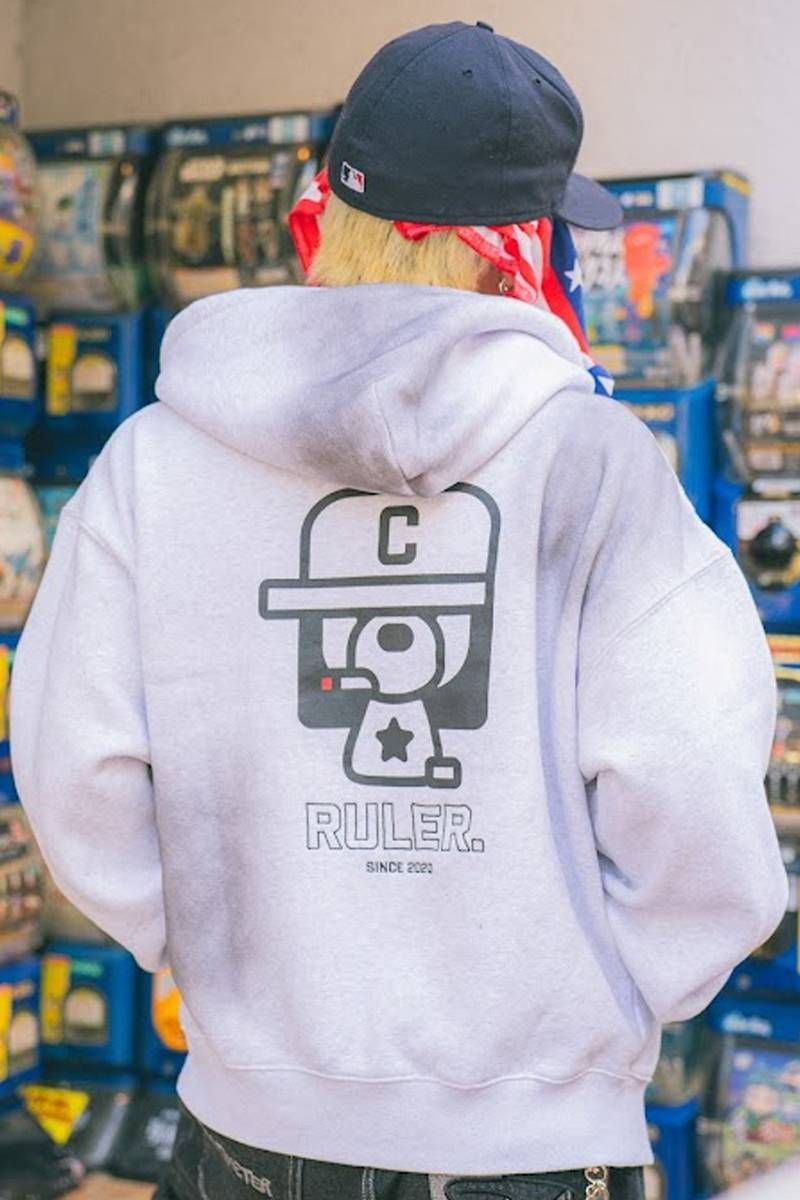 centimeter(センチメーター) Boxy ruler zip hoodie - Gray