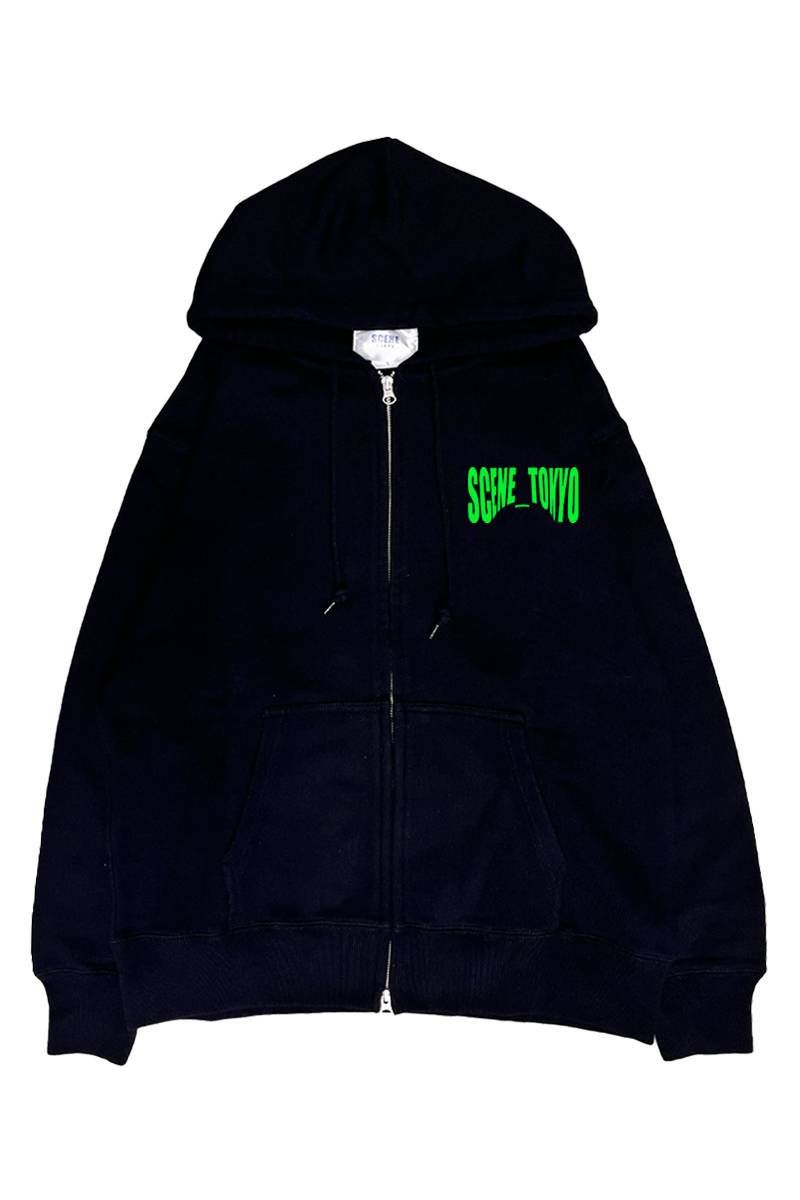 SCENE TOKYO (シーントウキョウ) green girl zip hoodie - Black
