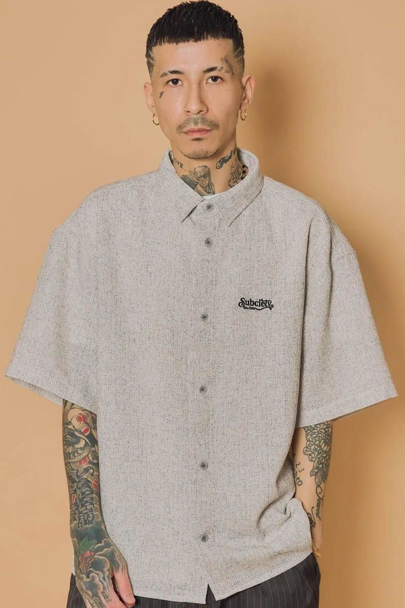 Subciety (サブサエティ) Summer tweed shirt - White（楽天・GEKIROCK CLOTHING）