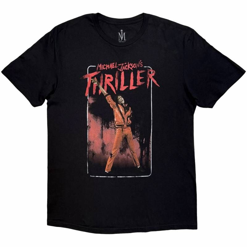 Michael Jackson バンドTシャツ ユニセックス: Thriller White Red Suit (Black)