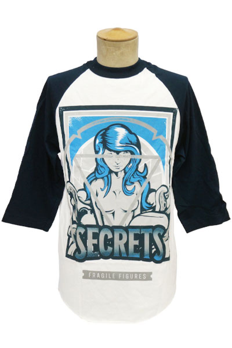 SECRETS Fragile Figures White/Blue - Baseball Tee