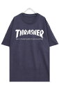 THRASHER (XbV[) TH8101 MAG LOGO TEE NAV/WHT