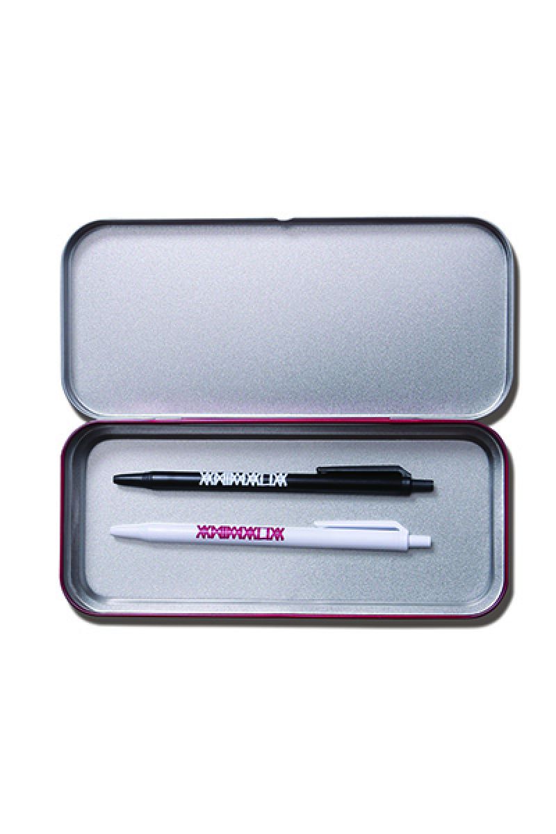 ANIMALIA AN19U-AC01 METAL PENCIL BOX & 2 BALLPOINT PEN SET BLACK