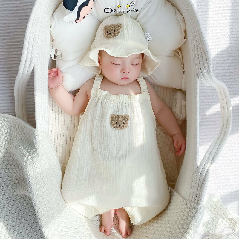 ベビー服 ロンパース カバーオール 帽子付き ダブルガーゼ 赤ちゃん オールインワン 春夏秋 おしゃれ 赤ちゃん 新生児 薄手 男の子 女の子 かわいい 59cm 66cm 73cm 80cm 90cm 記念撮影 出産祝い お誕生日 プレゼント お誕生日 幼稚園 コットン