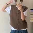 送料無料ニットベスト レディース Vネック トップス ニットノースリーブ ベスト 無地 重ね着 大人 かわいい 柔らか きれいめ おしゃれ 春 秋 冬 ホワイトベージュ 黒 ブラック(4)