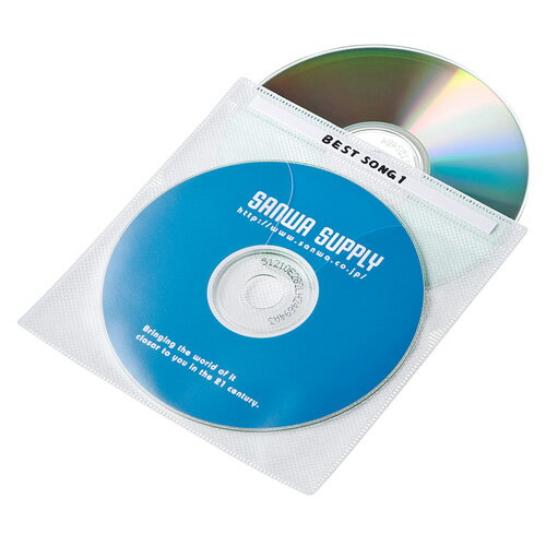【アウトレット】DVD CD不織布ケース 100枚入り ホワイト FCD-FN100WN サンワサプライ