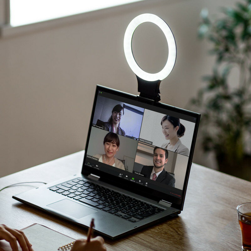 【アウトレット】LEDリングライト 自撮り スマホ/タブレット取付 クリップ 色温度調整 三脚取付対応 ZO..