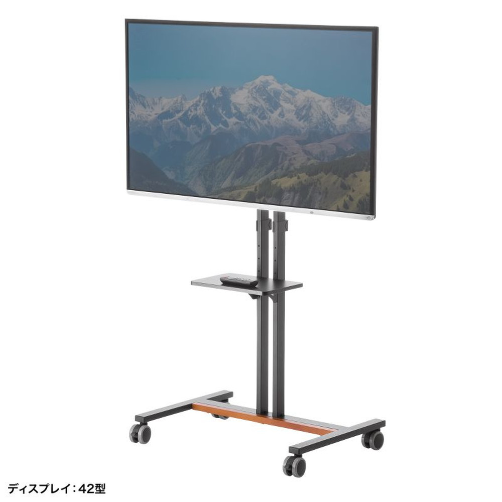 【5％クーポン等配布中】【アウトレット】テレビスタンド キャスター付 55インチ対応 棚板付 ブラック CR-PL60BK サンワサプライ