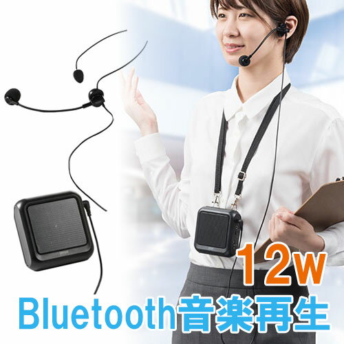 拡声器 ワイヤレス ハンズフリー 12W ポータブル 小型マイク スマホ Bluetooth 選挙 音楽再生 ポータブル イベント 講演会 セミナー EZ4-SP076