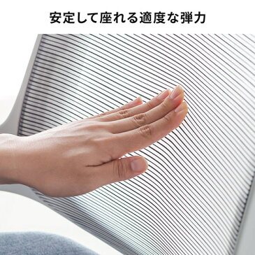 メッシュチェア ロッキング ハイバック ヘッドレスト着脱可能 肘掛け付き ホワイトフレーム ウレタンキャスター ブルー 150-SNCM021BL サンワサプライ