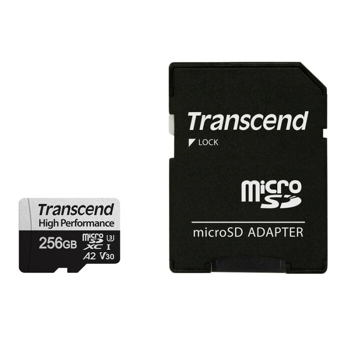 microSDカード 256GB UHS-I U3 V30 A2 SD変換アダプタ付き microSDXC 長期保証 トランセンド TS256GUSD330S 【ネコポス対応】