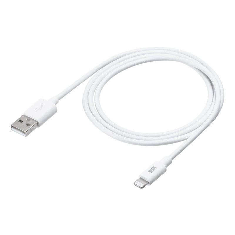 【最大2500円クーポン発行中】ライトニングケーブル iPhone iPad Apple MFi認証品 充電 同期 Lightning 1m ホワイト EZ5-IPLM011WK2【ネコポス対応】