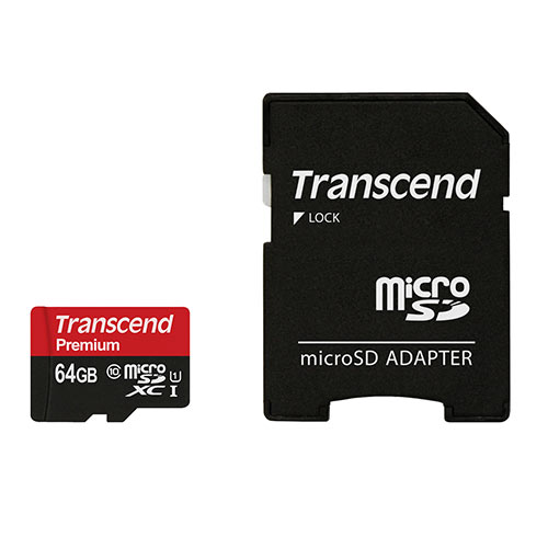 microSDカード 64GB Class10 大容量 転送速度 microsdxc マイクロSD アダプター付き 長期保証 TS64GUSDU1 トランセンド【ネコポス対応】