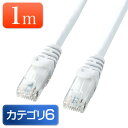 Cat6 LANケーブル 1m カテゴリー6 より線 ストレート ホワイト 【ネコポス対応】 EZ5-LAN6Y01W