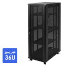 サーバーラック 19インチマウント eia ボックス メッシュ 放熱 棚板 キャスター アジャスター セキュリティ 36U データーセンター 【代引き 後払い決済不可商品】 EEZ-SV010