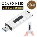 スティック型SSD 外付け USB3.2 Gen2 小型 256GB テレビ録画 ゲーム機 PS5/PS4 スライド式 直挿し シルバー EZ6-USSD256GS【ネコポス対応】 その1