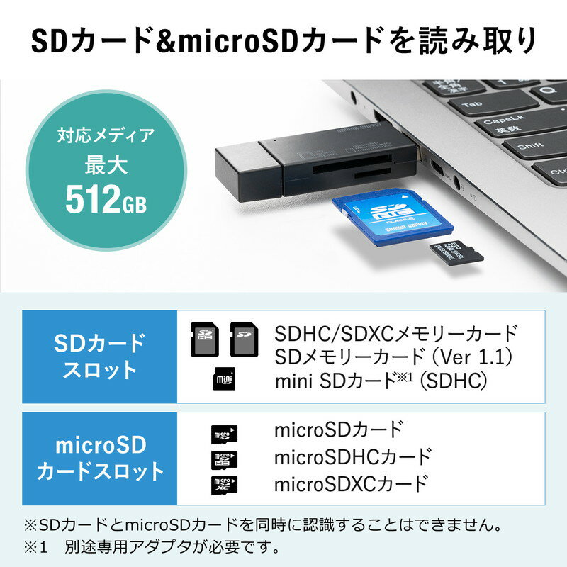 SD microSDカードリーダー Type-C A両対応 タブレット EZ4-ADR329BK USB Androidスマホ iPad Gen1  Windows対応 Mac USB3.2